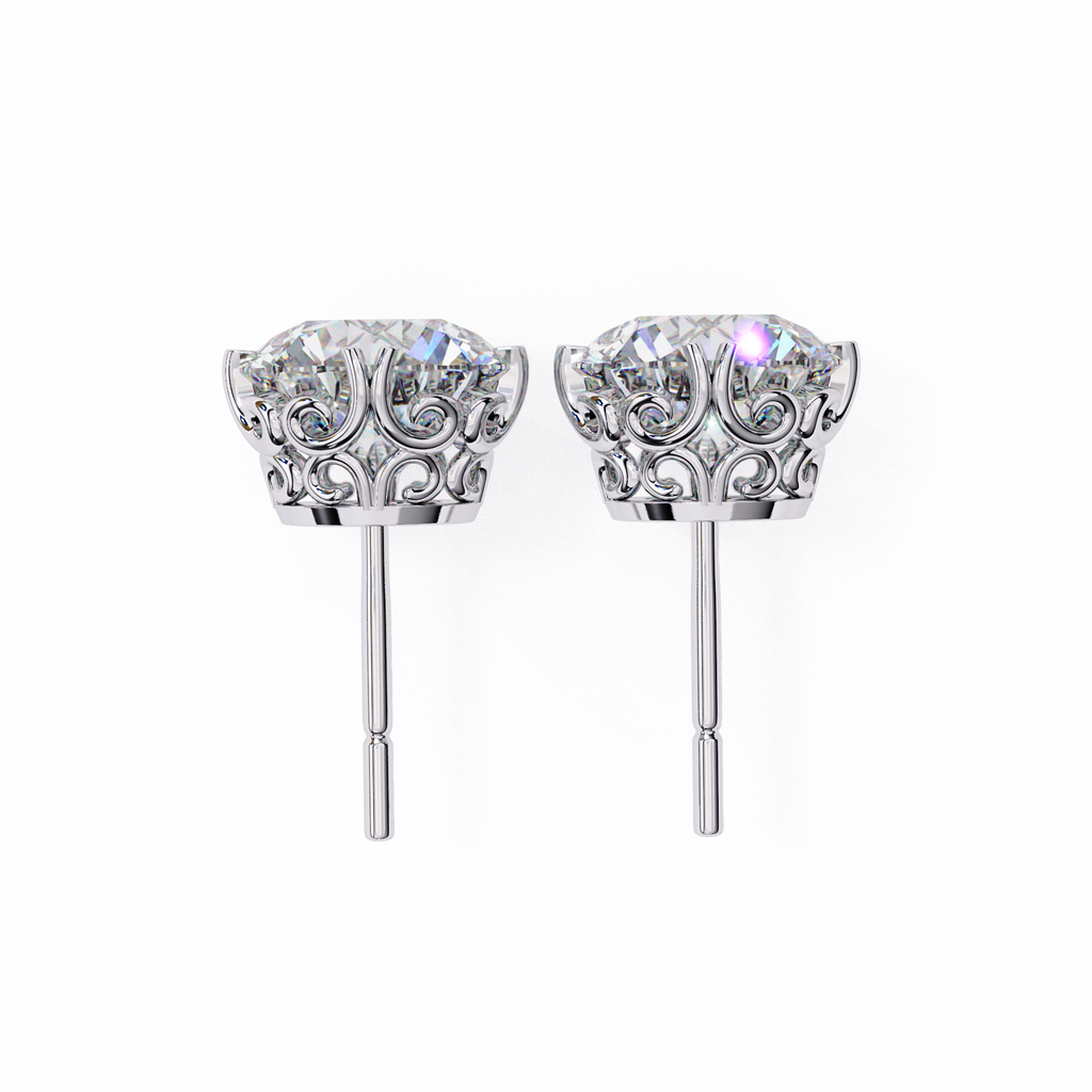 Round Cut Natural Diamond Stud Earrings