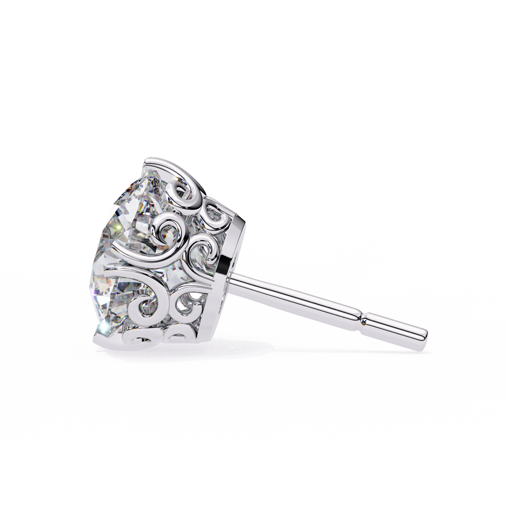 Round Cut Natural Diamond Stud Earrings
