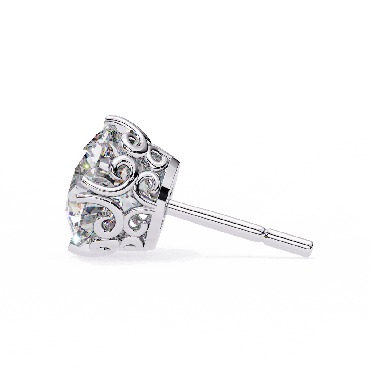 Round Cut Natural Diamond Stud Earrings