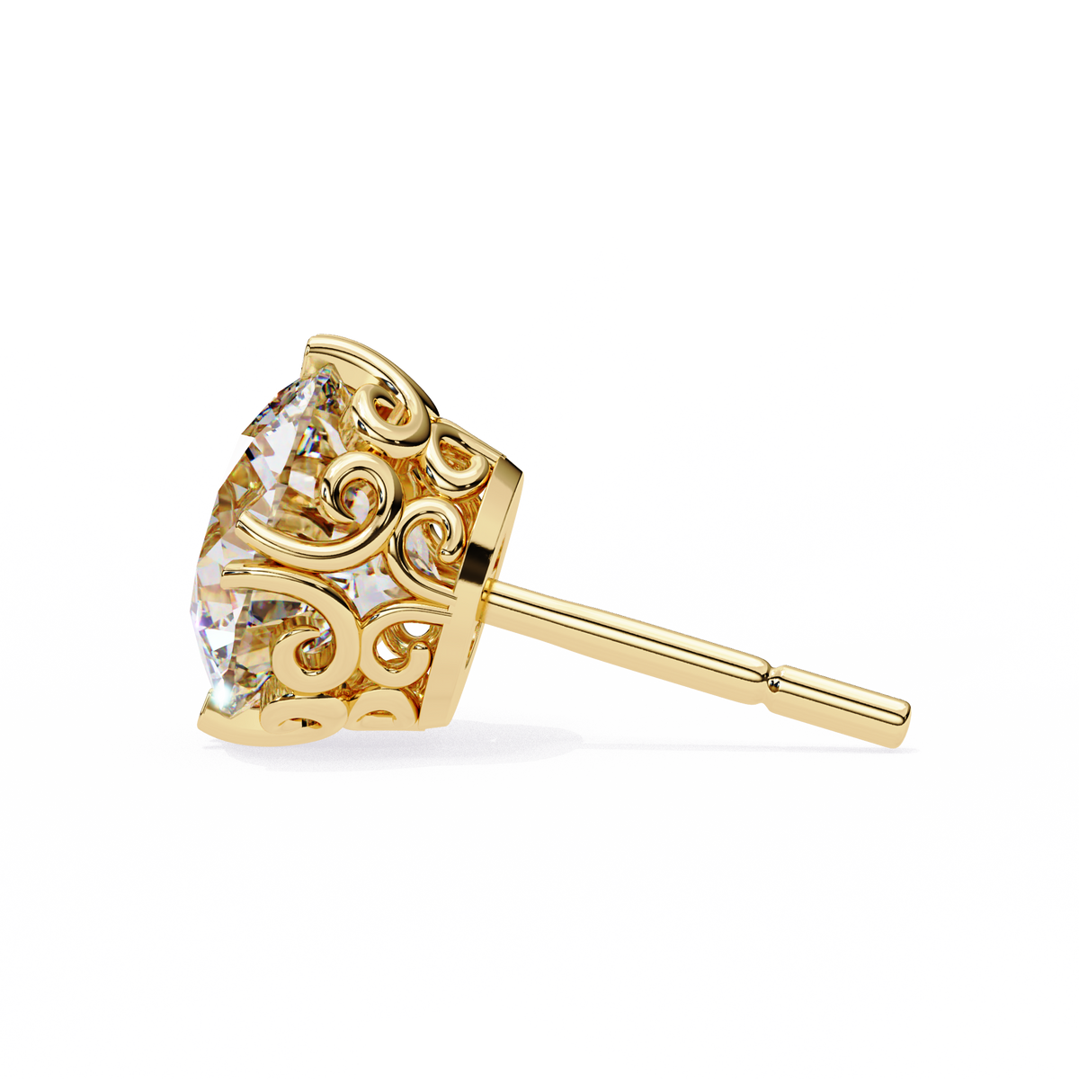 Round Cut Natural Diamond Stud Earrings
