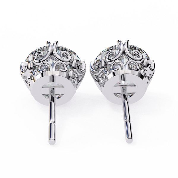 Round Cut Natural Diamond Stud Earrings