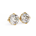Round Cut Natural Diamond Stud Earrings