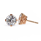 Round Cut Natural Diamond Stud Earrings