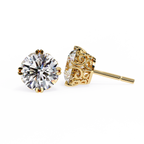 Round Cut Natural Diamond Stud Earrings