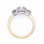 Rose Gold Radiant Cut Diamond Ring with Trillion Side Stones