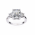 White Gold Three Stone Radiant Cut Diamond Ring with Trapezoid Sides