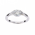 White Gold Round Cut Diamond Solitaire Ring with East-West Two-Prong Setting