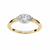 Yellow Gold Round Cut Diamond Solitaire Ring with East-West Two-Tone Setting