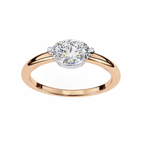 Rose Gold Round Cut Diamond Solitaire Ring with Two Prong Setting
