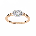 Rose Gold Round Cut Diamond Solitaire Ring with Two Prong Setting