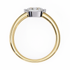 Yellow Gold Round Cut Diamond Solitaire Ring with East-West Two-Tone Setting