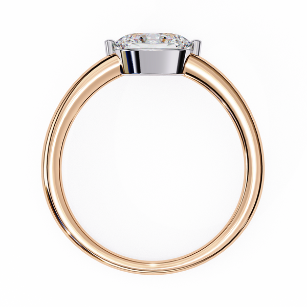 Rose Gold Round Cut Diamond Solitaire Ring with Two Prong Setting