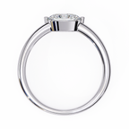 White Gold Round Cut Diamond Solitaire Ring with East-West Two-Prong Setting