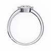 White Gold Round Cut Diamond Solitaire Ring with East-West Two-Prong Setting