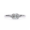 White Gold Round Cut Diamond Solitaire Ring with East-West Two-Prong Setting