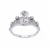 White Gold Pear Cut Diamond Vintage Crown Ring with Filigree Scrollwork