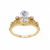 Yellow Gold Pear Cut Diamond Vintage Crown Ring with Filigree Scrollwork