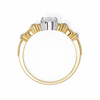 Yellow Gold Pear Cut Diamond Vintage Crown Ring with Filigree Scrollwork