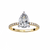 Yellow Gold Pear Cut Diamond Ring with Hidden Halo and Pavé Band