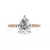Rose Gold Pear Cut Diamond Ring with Pavé Band
