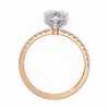 Rose Gold Pear Cut Diamond Ring with Pavé Band