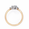 Rose Gold Pear Cut Diamond Ring with Marquise Crown and Pavé Band