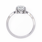 White Gold Pear Cut Diamond Ring with Marquise and Round Crown Accent