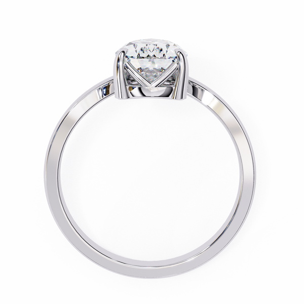 White Gold Pear Cut Diamond Ring with Marquise and Round Crown Accent