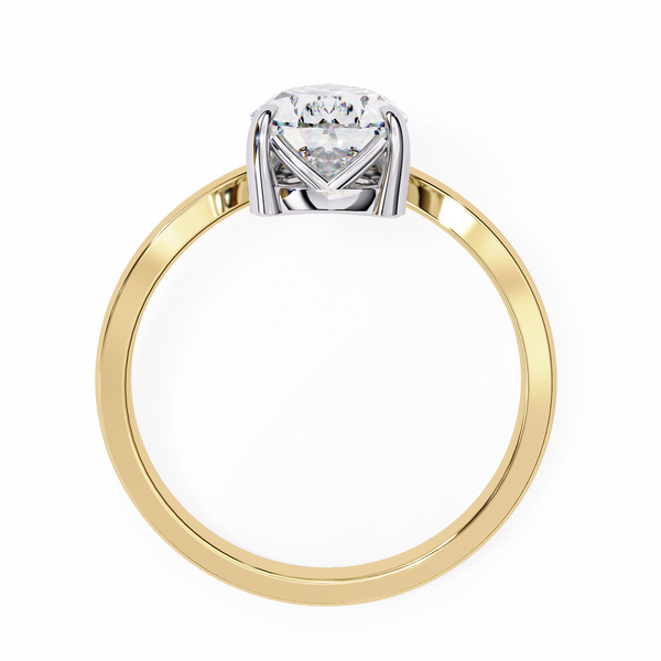 Yellow Gold Pear Cut Diamond Ring with Marquise and Round Crown Accent