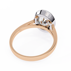 Rose Gold Oval Cut Diamond Solitaire Ring with Full Bezel Setting