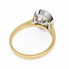 Yellow Gold Oval Cut Diamond Solitaire Ring with Two-Tone Bezel Setting