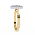 Yellow Gold Oval Cut Diamond Solitaire Ring with Two-Tone Bezel Setting