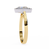 Yellow Gold Oval Cut Diamond Solitaire Ring with Two-Tone Bezel Setting