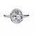 White Gold Oval Cut Diamond Solitaire Ring with Full Bezel Setting and Plain Tapered Band