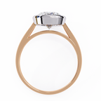 Rose Gold Oval Cut Diamond Solitaire Ring with Full Bezel Setting