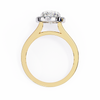 Yellow Gold Oval Cut Diamond Halo Ring with Split Pavé Shoulders