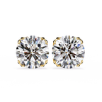 Classic 6-Prong Natural Diamond Round Stud Earrings