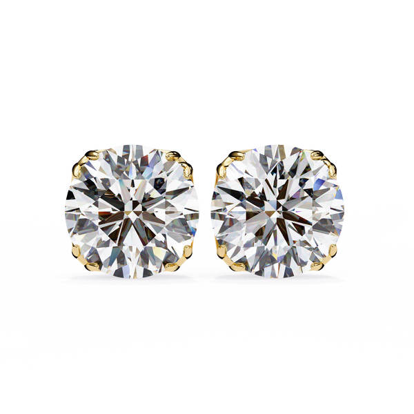 Classic 6-Prong Natural Diamond Round Stud Earrings