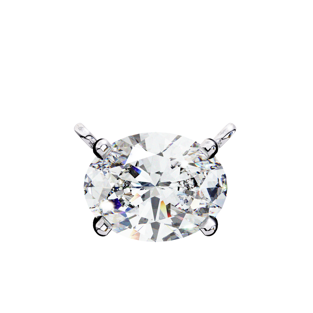 Oval Cut Diamond Solitaire Pendant