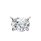 White Gold East-West Oval Four-Claw Diamond Pendant