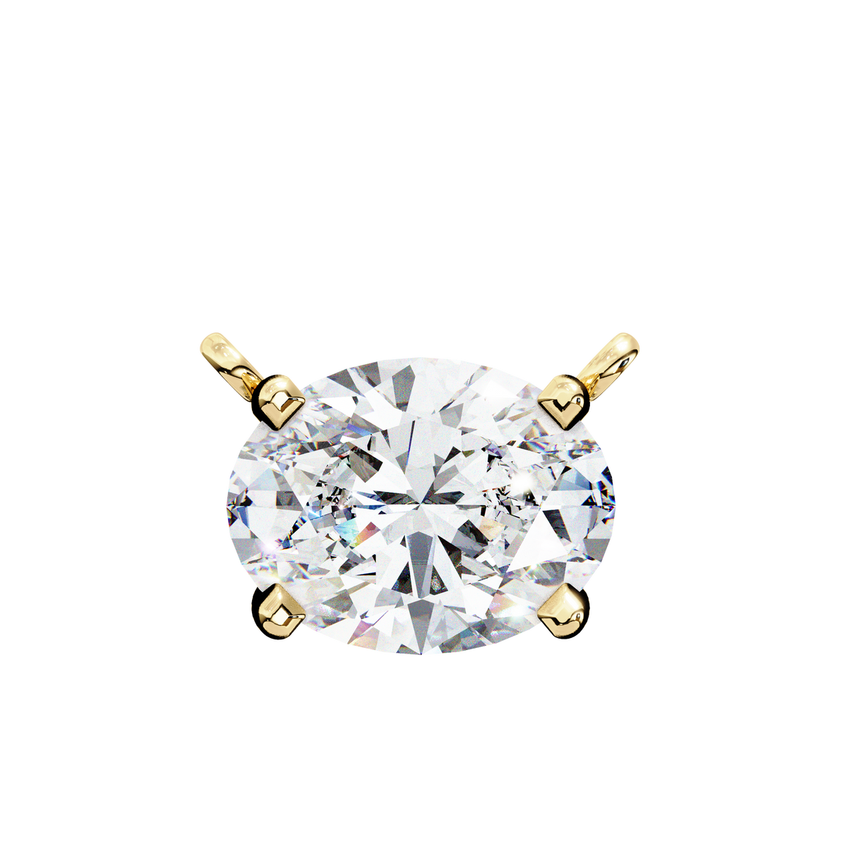 Oval Cut Diamond Solitaire Pendant