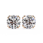 Classic 6-Prong Natural Diamond Round Stud Earrings