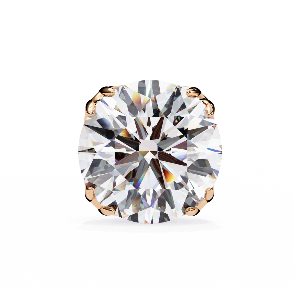 Classic 6-Prong Natural Diamond Round Stud Earrings