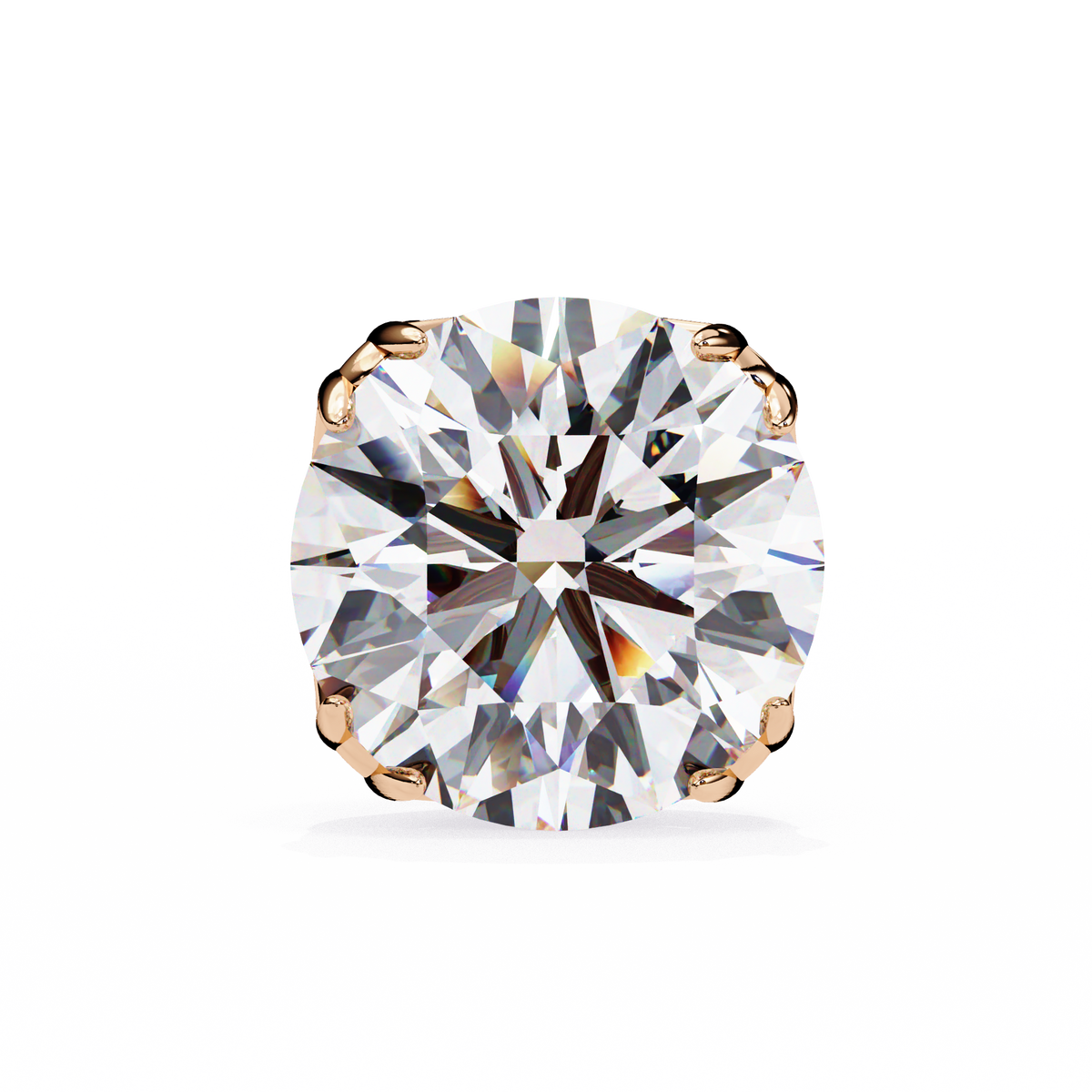 Classic 6-Prong Natural Diamond Round Stud Earrings