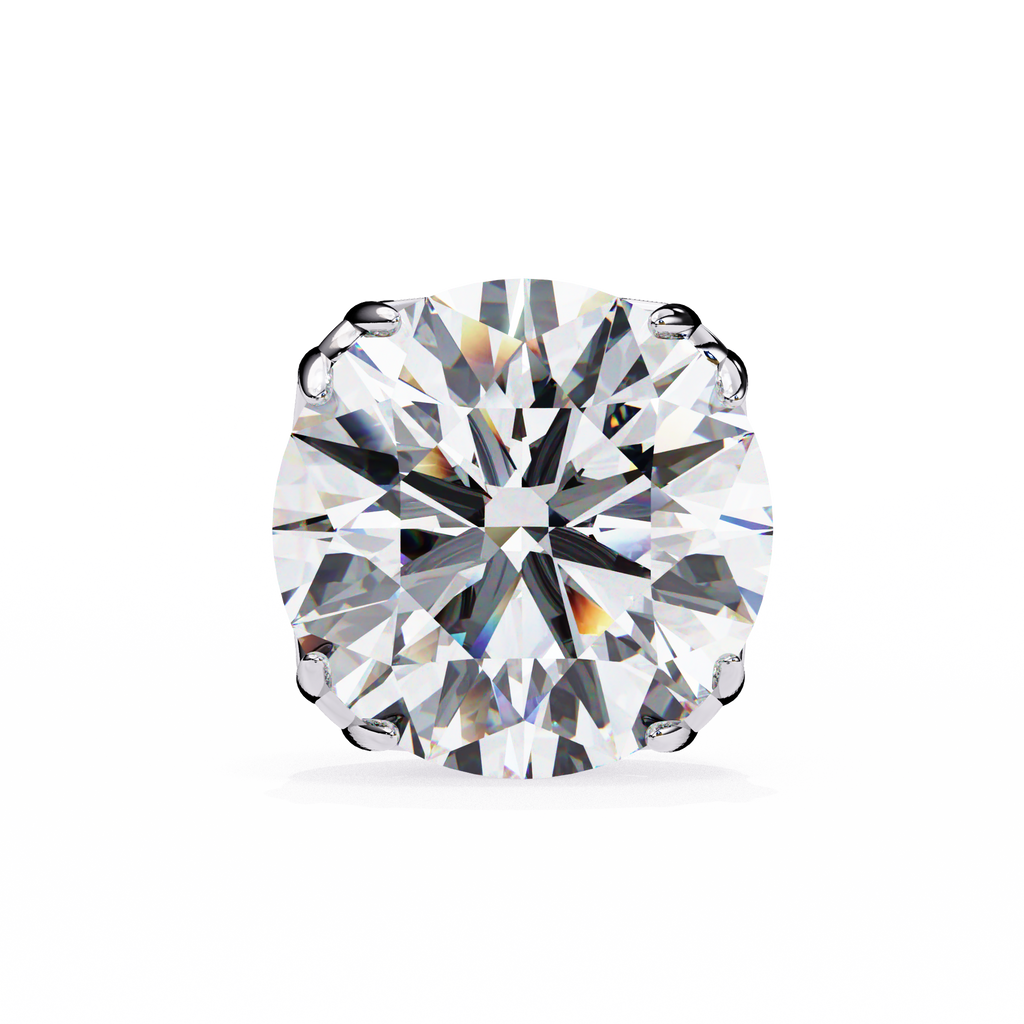 Classic 6-Prong Natural Diamond Round Stud Earrings
