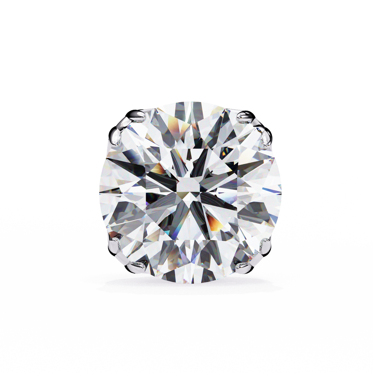 Classic 6-Prong Natural Diamond Round Stud Earrings