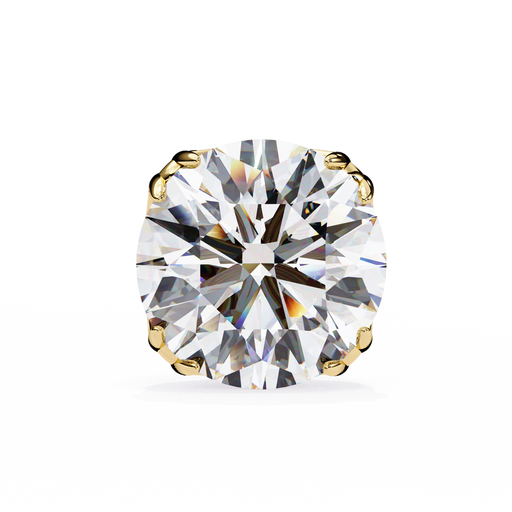 Classic 6-Prong Natural Diamond Round Stud Earrings