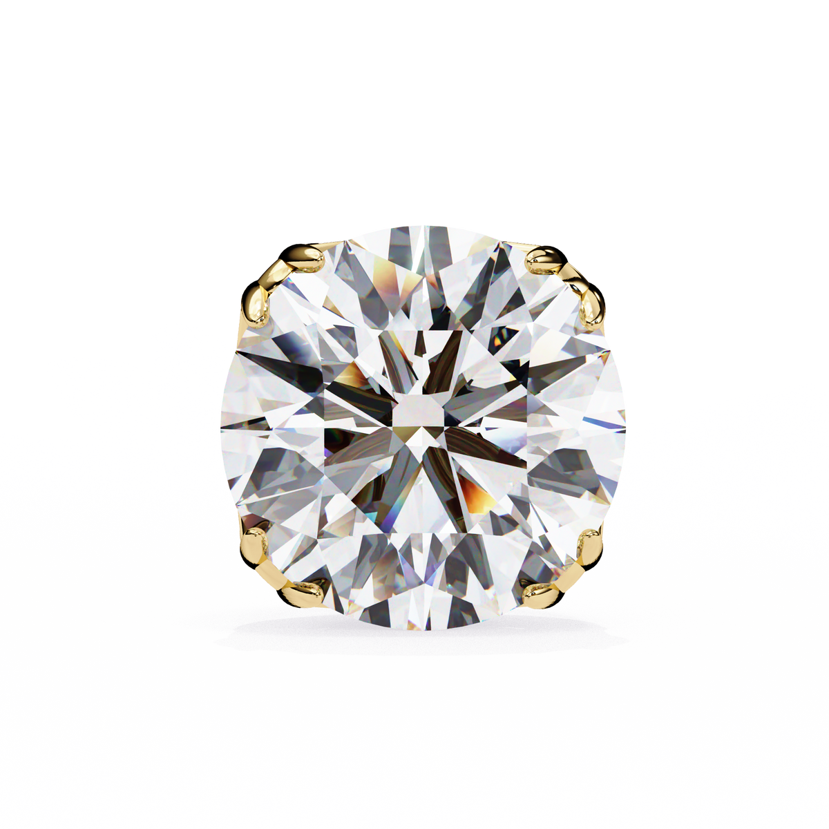 Classic 6-Prong Natural Diamond Round Stud Earrings