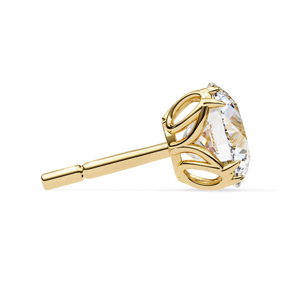 Classic 6-Prong Natural Diamond Round Stud Earrings
