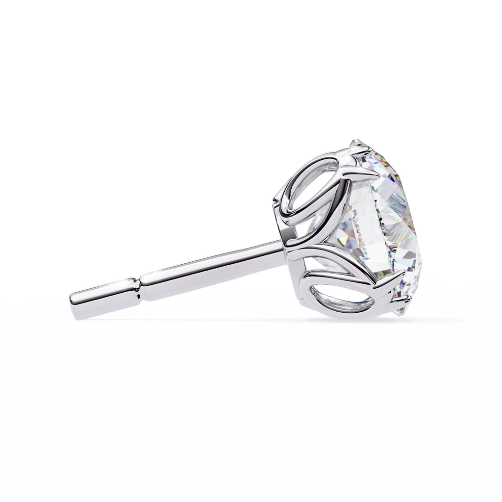 Classic 6-Prong Natural Diamond Round Stud Earrings